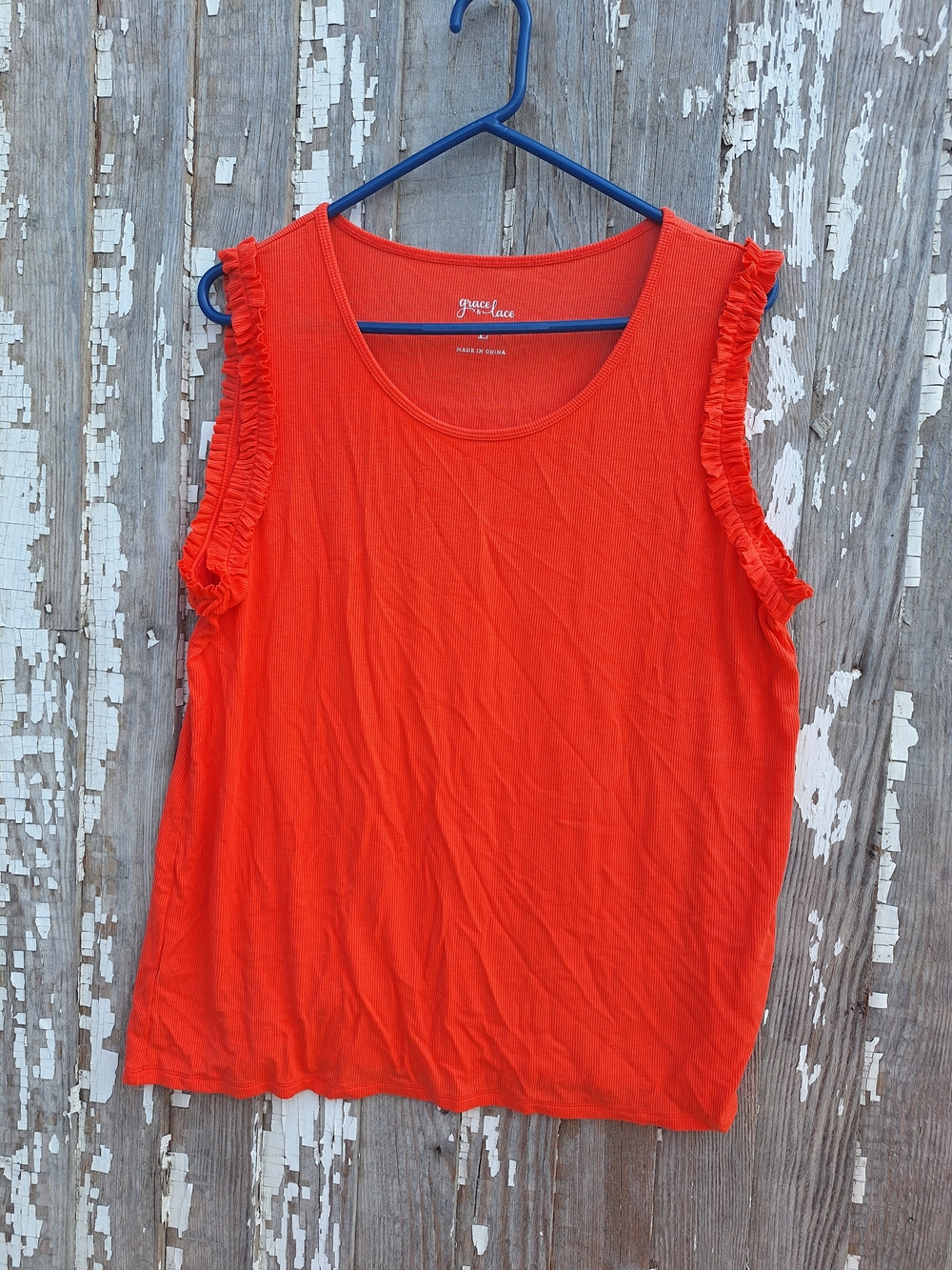 Grace & Lace Ruffle-Trim Tank Size Large